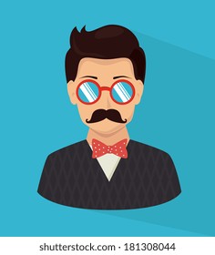 hipster design over blue background vector  illustration  