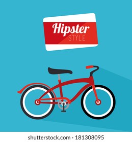 hipster design over blue background vector  illustration  