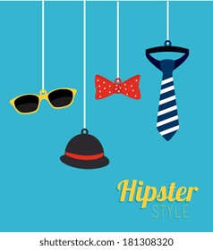hipster design over blue background vector  illustration  