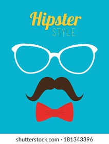 hipster design over blue background vector  illustration  