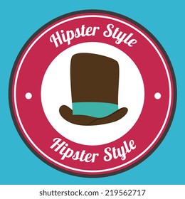 Hipster design over blue background, vector illustration