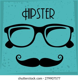 Hipster design over blue background, vector illustration