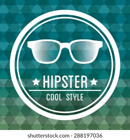 Hipster design over blue background, vector illustration.