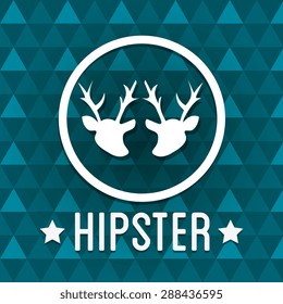 Hipster design over blue background, vector illustration.