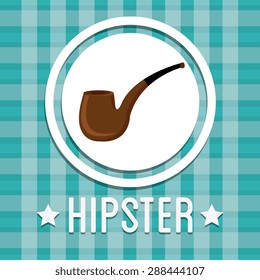 Hipster design over blue background, vector illustration.