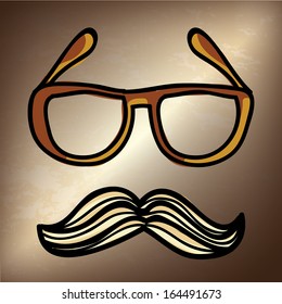 hipster design over  bronze background vector  illustration  