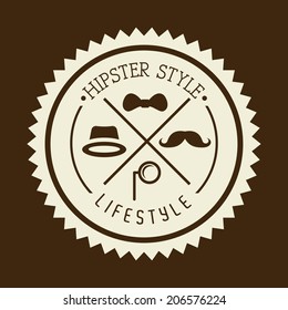 hipster design over brown background vector illustration