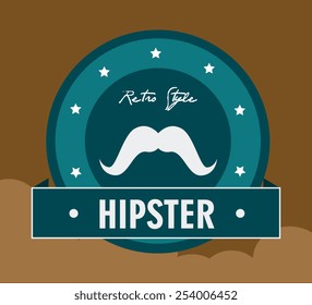 Hipster design over brown background, vector illustration.