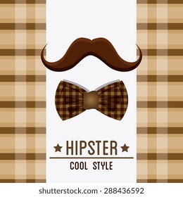 Hipster design over brown background, vector illustration.