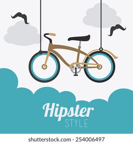 Hipster design over cloudscape background, vector illustration.