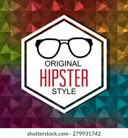 Hipster design over colorful background ,vector illustration.