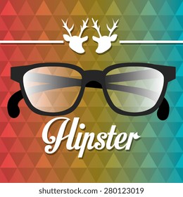 Hipster design over colorful background ,vector illustration.