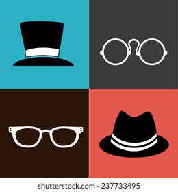 Hipster design over colorful background,vector illustration.