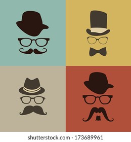 hipster design over  colors  background vector  illustration  