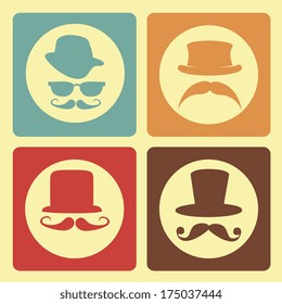 hipster design over  cream background vector  illustration  