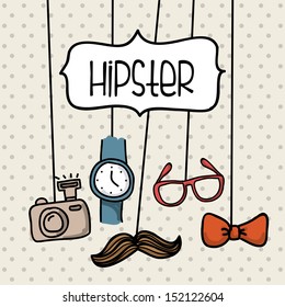 hipster design over dotted background vector illustration