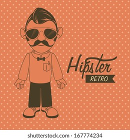 hipster design over dotted background vector  illustration  