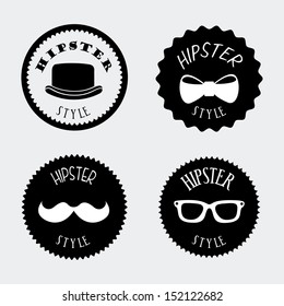 hipster design over gray background vector illustration