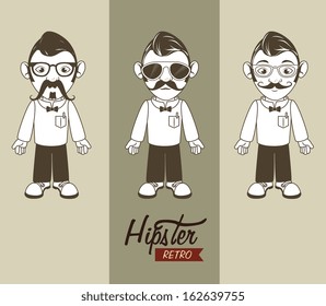 hipster design over gray background vector  illustration  