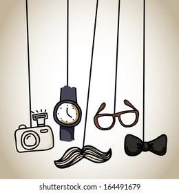 hipster design over gray  background vector  illustration  
