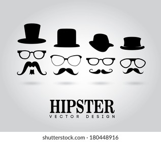 hipster design over gray background vector  illustration  
