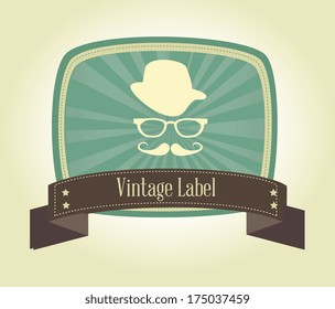 hipster design over  green background vector  illustration  