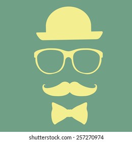 Hipster design over green  background, vector illustration.