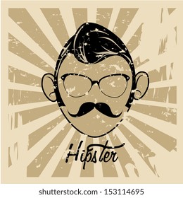 hipster design over grunge background vector  illustration 