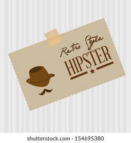 hipster design over lineal background vector  illustration  