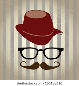 hipster design over lineal  background vector  illustration  