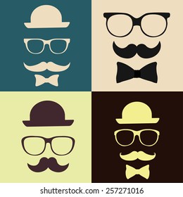Hipster design over multicolored background, vector illustration.
