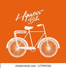 hipster design over orange background vector  illustration  
