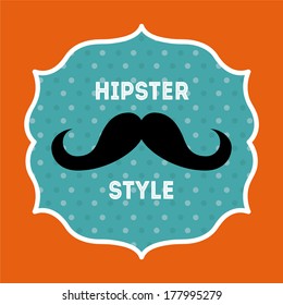 hipster design over orange background vector  illustration  