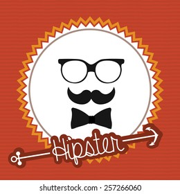 Hipster design over orange background, vector illustration.