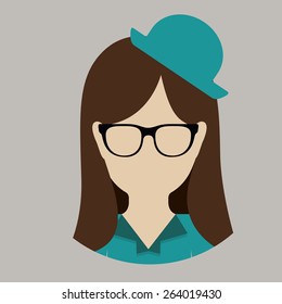 Hipster design over pastel background, vector illustration