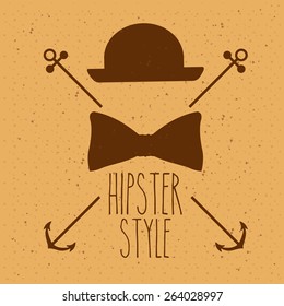 Hipster design over pastel background, vector illustration