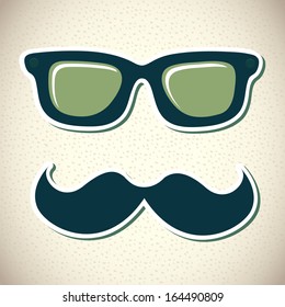 hipster design over pattern background vector  illustration  