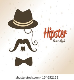 hipster design over pink background vector  illustration 