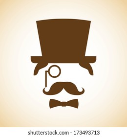 hipster design over pink  background vector  illustration  