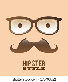hipster design over pink   background vector  illustration  