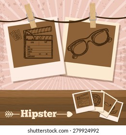 hipster design over pink background, vector illustration