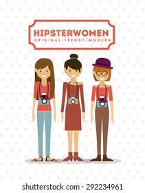 Hipster design over pointed background, vector illustration