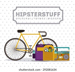 hipster design over pointed  white background, vector illustration