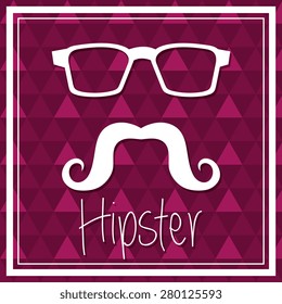 Hipster design over purple background ,vector illustration.