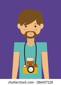 hipster design over purple background, vector illustration