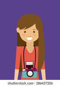 hipster design over purple background, vector illustration