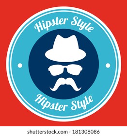 hipster design over red background vector  illustration  