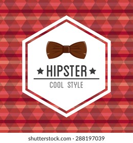 Hipster design over red background, vector illustration.