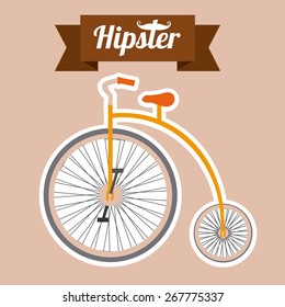 Hipster design over rose background, vector illustration