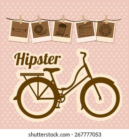 Hipster design over rose background, vector illustration